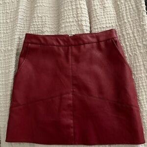 Lulus Burgundy Leather Skirt